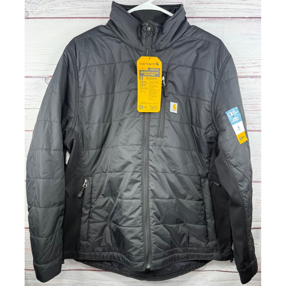 Carhartt Rain Defender Insulated Jacket Womens XL Black OJ5912-W Relaxed Fit NWT